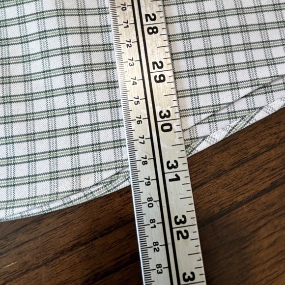 L.L. Bean white and green wrinkle resistant button down shirt size 15.25 - 34 - Picture 14 of 15